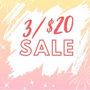 All tops are 3 for $20.